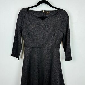 Kate spade evening dress black glitter over black